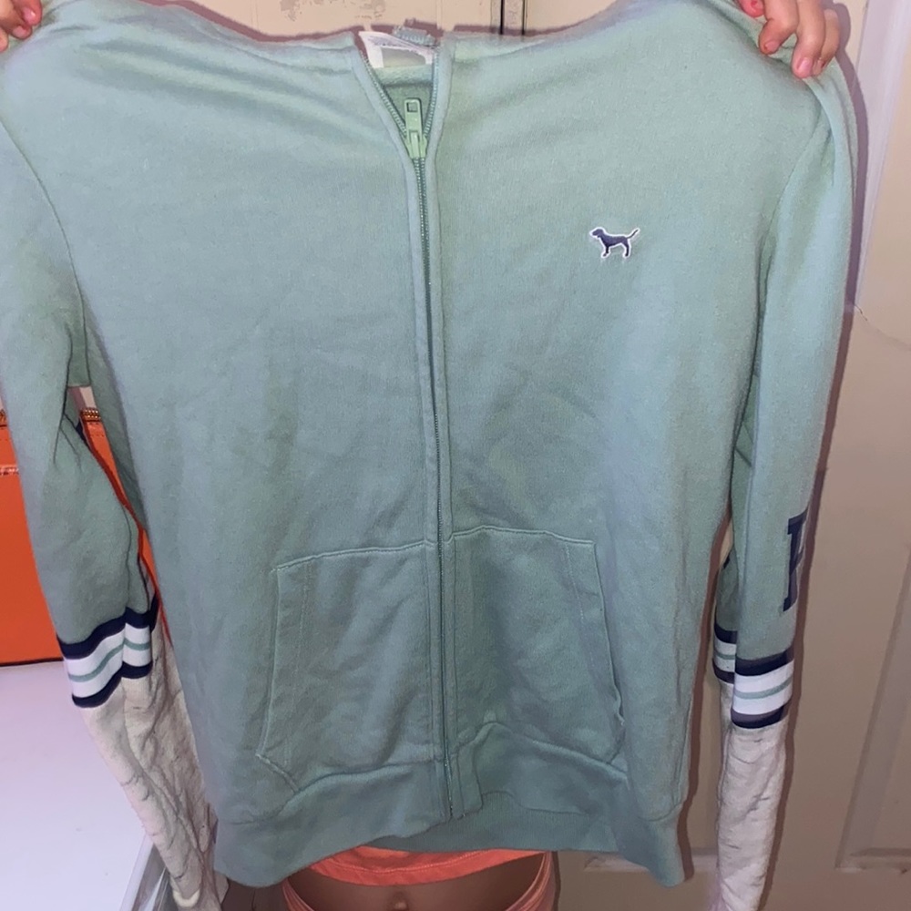 Victoria’s Secret by pink green white black zip up